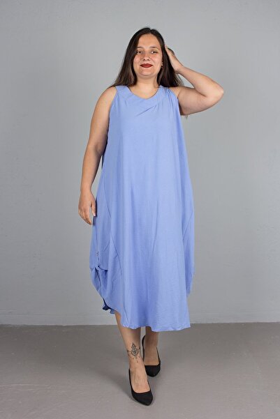 Truva XXL Φόρεμα με υφαντό λουράκι μεγάλου μεγέθους