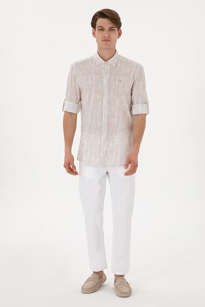 U.S. Polo Assn. Ανδρικό παντελόνι από λευκό καμβά 50299165-vr013