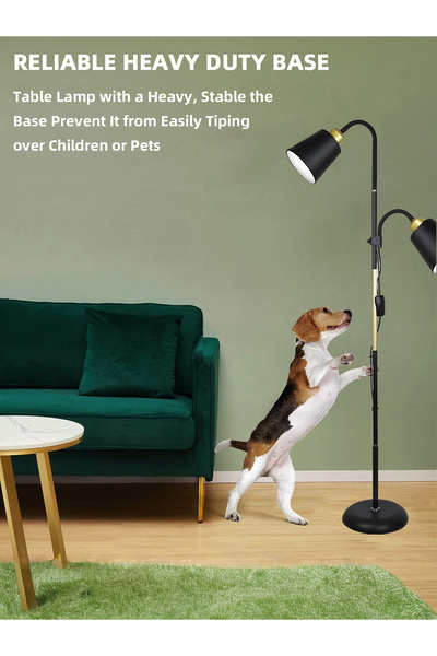 COOYA Modern Nordic Luxury Floor Lamp,3 Lighting Modes,dual-head Design,adjustable Angles,14w,black