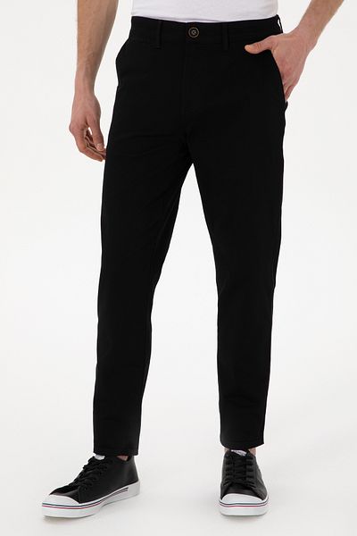 U.S. Polo Assn. Men's Black Canvas Trousers 50300123 -Vr046