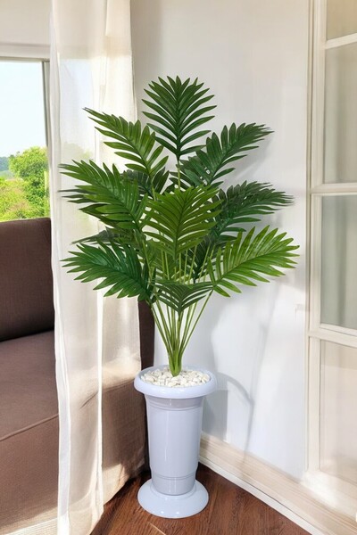 SY Vista Yapay Palmiye 1.3 Metre - Areka Palmiyesi 18 Adet Yaprak - Doğal Gör...