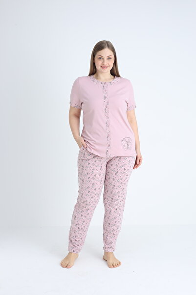 Cotpark Women's Plus Size 100% Cotton Short Sleeve Pajamas Set 14655