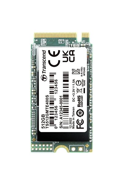 Transcend SSD Transcend MTE400S, 512 GB, M.2 2242, PCIe Gen3 x4 NVMe