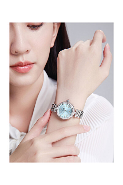 Youtrico ساعة يد نسائية من ميبين، زرقاء رائعة، دائرية لطيفة، مقاومة للماء