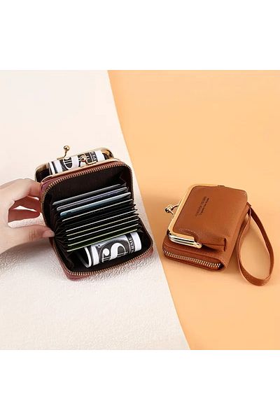 ELİŞİ MODA Daily Use Mini Women's Wallet - Wrist Strap, Zipper, Snap Gift Space Dimensions