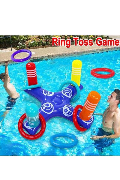 COOYA Inflatable Water Toy, Pool Toss Game, With 4 Rings, 82*82*40 Cm, Suitable for Pools and Outdoors