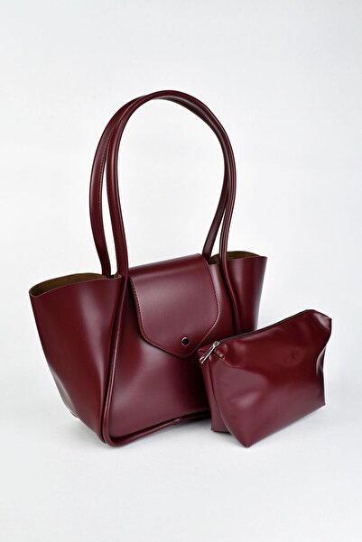 birizmoda Жіноча шкіряна сумка через плече (з косметичкою) - бордо