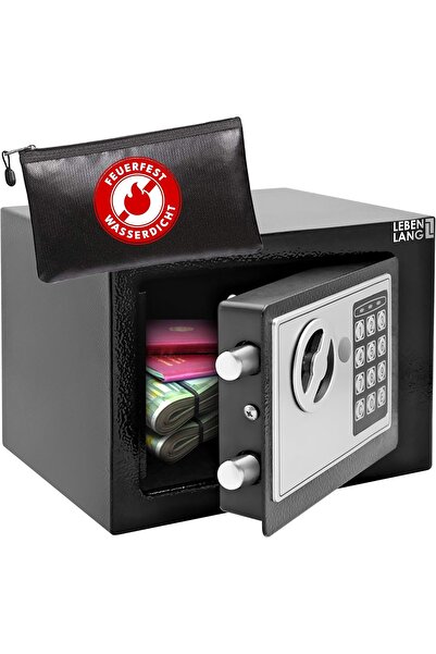 LEBENLANG 5L Güvenlik Kasası, Kombinasyon Kilidi, Yangına Dayanıklı Belge Çan...