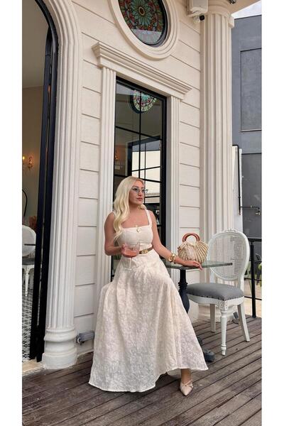 Melissatelier Beige Lined Dress Çişke Deşeri Liya