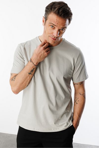 GENIUS STORE Men's T-Shirt 100% Cotton Regular Fit Crew Neck Basic T-Shirt