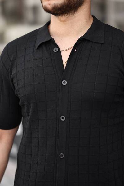 Tex Republic Чоловіча чорна сорочка з трикотажної тканини