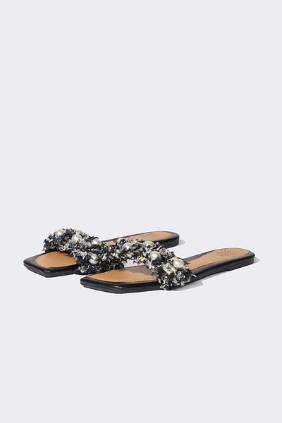 DeFacto Women's Pearl Single Strap Flat Sole Slippers E2500Ax25Sm