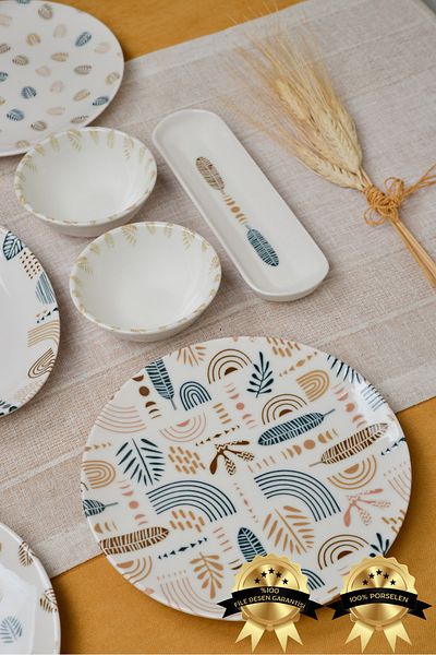 Heda Porselen Başak 16 Piece Porcelain Breakfast Set for 6 Persons