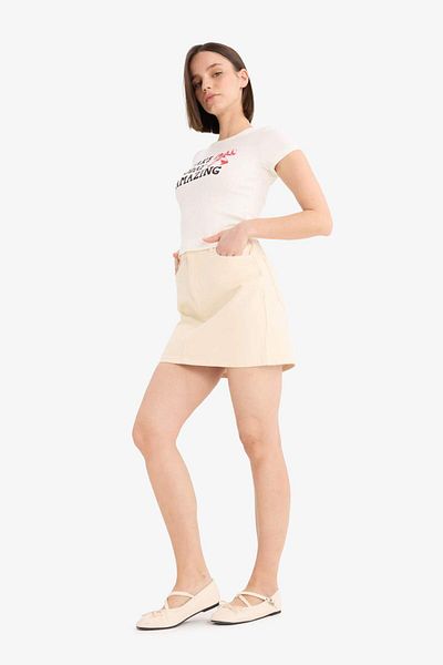 DeFacto Coool Normal Waist Gabardine Mini Skirt E5346Ax25Sp
