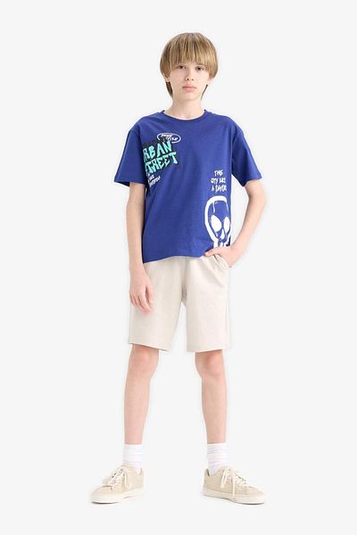 DeFacto Tricou cu mânecă scurtă cu imprimeu pentru băiat E7491A825SM
