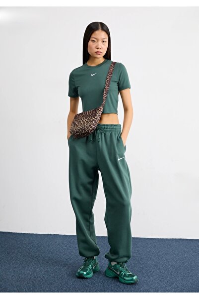 Nike Sportswear Phoenix Fleece High-Waisted Oversized Yeşil Kadın Eşofman Altı