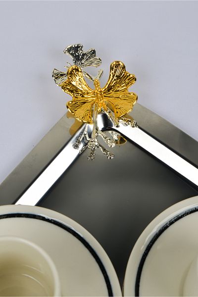 FARİKA 6 Piece Presentation Tray With Butterfly Detail