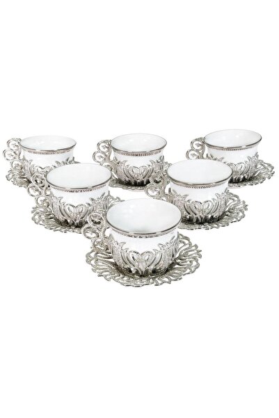 FARİKA 6-person Tulip Coffee Set (WHITE) (Made in Turkey)