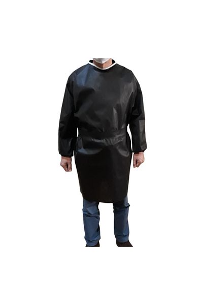 By Cleaner Disposable Patient/Examination Room Gown Long Sleeve Black