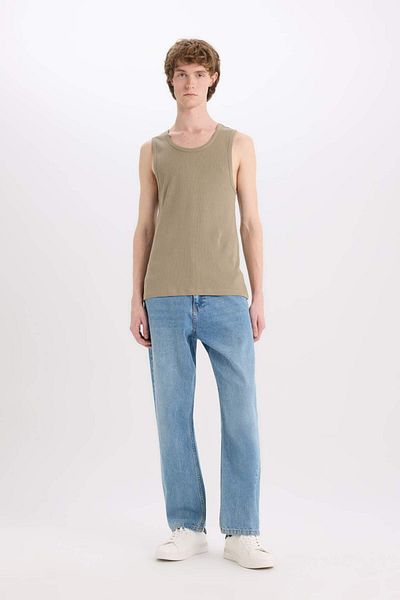 DeFacto 100% Cotton Fit Slim Fit Crew Neck Ribbed Undershirt E0446Ax25Sm