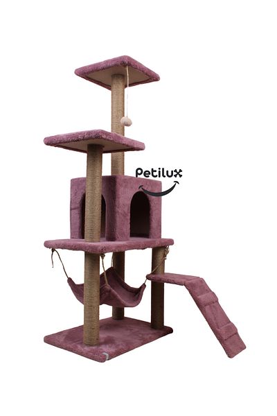 Petilux B-07 Luxury Cat Scratching Playhouse with Hammock and Nest