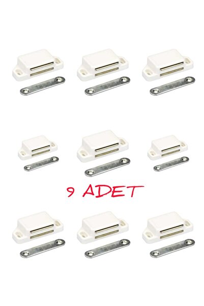 ARON (9 ADET) 5,7cm Beyaz Mıknatıslı Çıt Çıt Pvc Sineklik Mobilya Dolap Kapak Tutucu