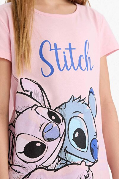 DeFacto Kız Çocuk Disney Lilo & Stitch Kısa Kollu Elbise C2959A825SM