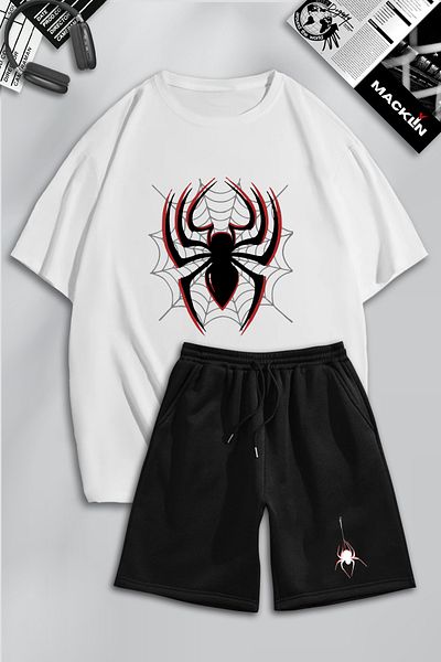 macklin Unisex Ανδρικά Γυναικεία Αράχνη με στάμπα Ειδικού Σχεδίου Σετ φόρμας μπλουζάκι και σορτς