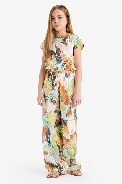 DeFacto Girl's Patterned Palazzo Wide Loose Leg Trousers D7612A825Sm