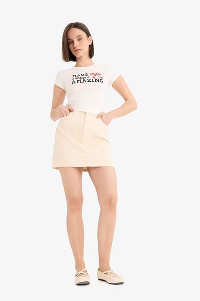 DeFacto Coool Normal Waist Gabardine Mini Skirt E5346Ax25Sp