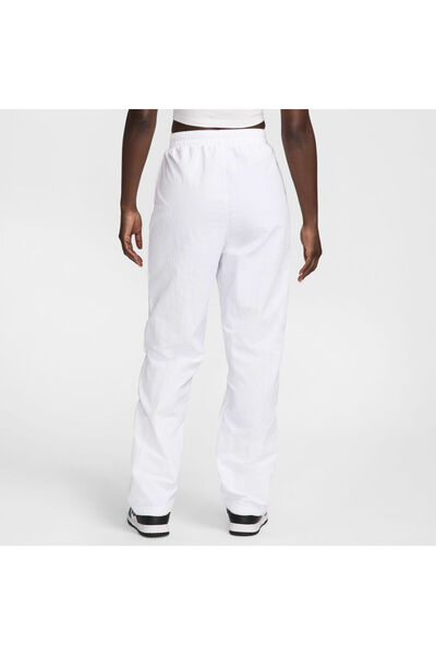 Nike Sportswear Women's Yüksek Belli - Paçası Fermuarlı Beyaz Kadın Eşofman Altı