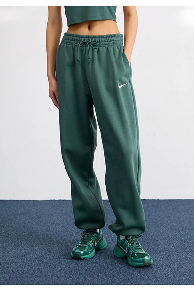 Nike Green Fleecephoenix Sportswear High-Halft Oversized Women's Sweatpants