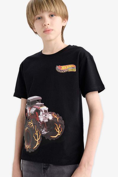 DeFacto Boy's Hot Wheels Crew Neck Short Sleeve T-Shirt E4824A825Sm