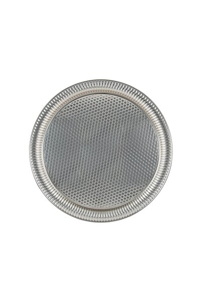 FARİKA صينية معدنية مصبوبة 42 سم، تتسع لـ 6 أشخاص (لون أبيض)