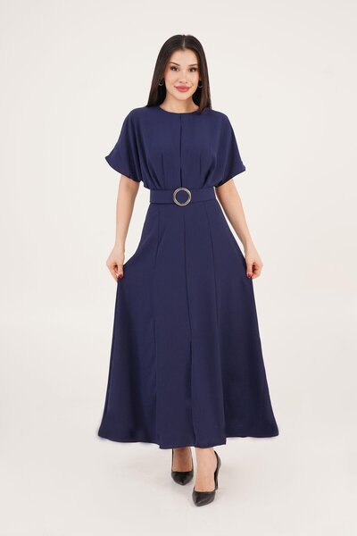 Hipo Trend Haljina sa šišmiš rukavima, Kaiš deo, prednja strana Sa prorezom, ...