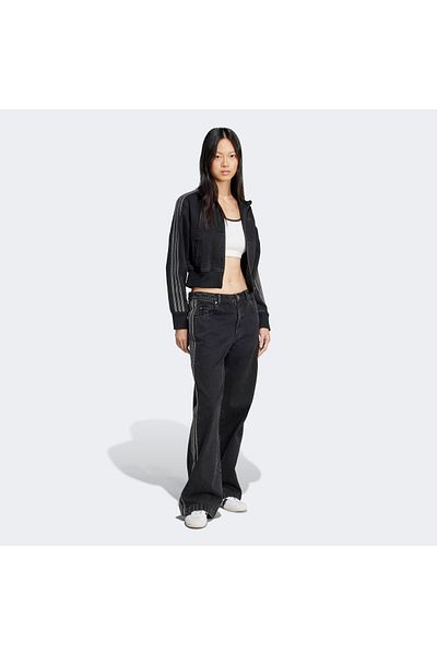 adidas Adicolor Denim Zippered Women's Black Tracksuit Top