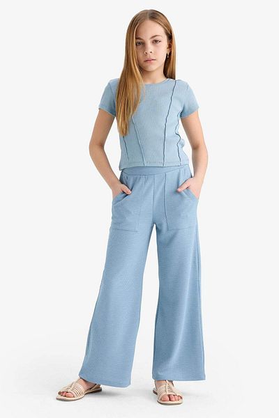 DeFacto Pantaloni de trening pentru fete cu picior lat și cu talie elastică C1180A825SM