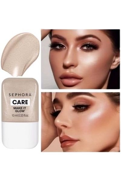 SEPHORA Make It Glow Liquid Highlighter Shade 02 Dawn Light Luminous Champagne Glow 10ml