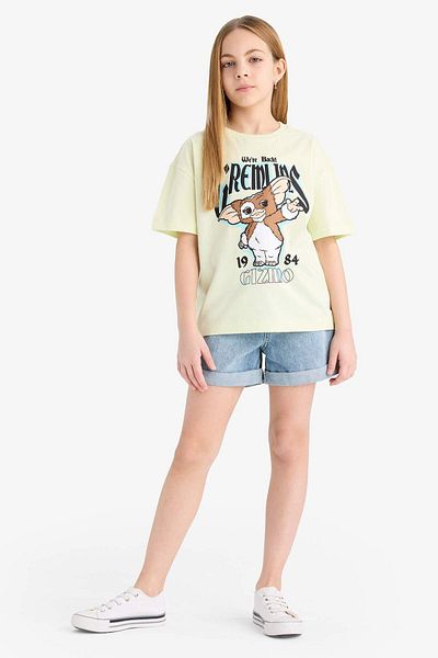DeFacto Girl Gremlins Oversize Crew Neck and Die T-Shirt E1925A825Sm