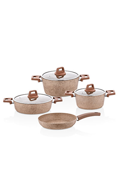 Cornella 7 Piece Granite Cookware Set - Cappicino