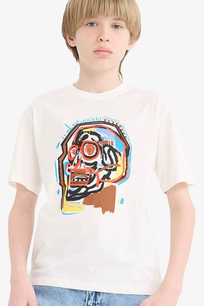 DeFacto Boy's Crew Neck Printed Short Sleeve T-Shirt E7496A825Sm