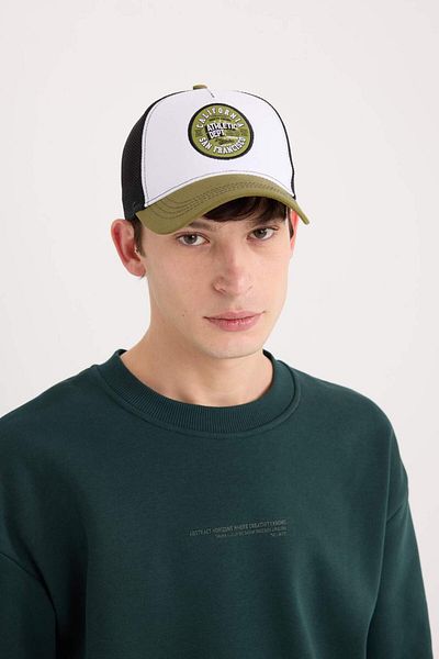 DeFacto Men's Label Printed Woven Baseball Basketball Cap D7834Ax25Sm
