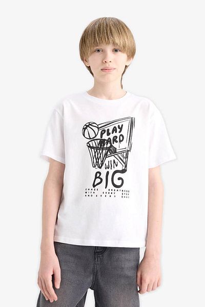 DeFacto Tricou alb pentru băiat F0170a8/wt34