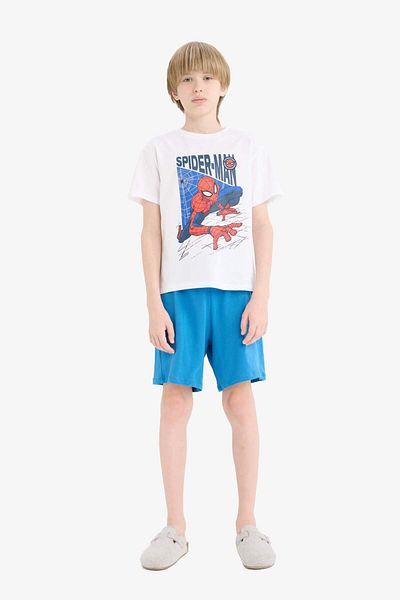 DeFacto Boy's Marvel Spiderman Pajama Set Short Sleeve Top Shorts E0343A825Sm