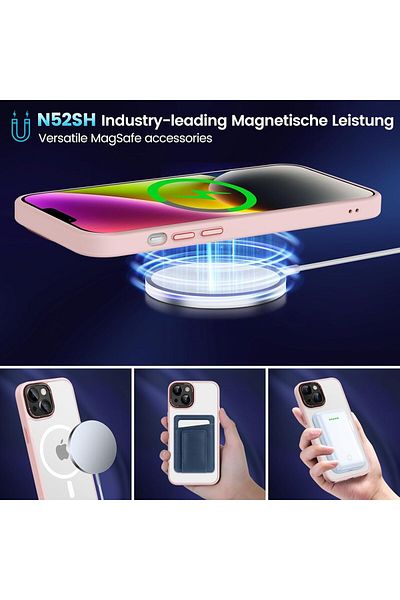 HuwaiH Protective Case For Iphone 14 , Pc/silicone, Light Pink/gray, 6.1 Inches