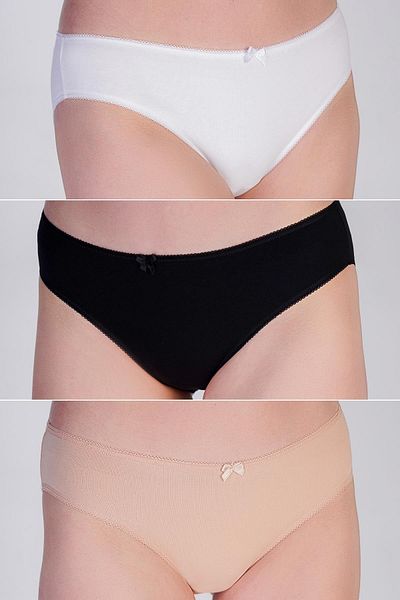 C&City Pachet de 3 chiloți bikini 5001 negru/alb/nud