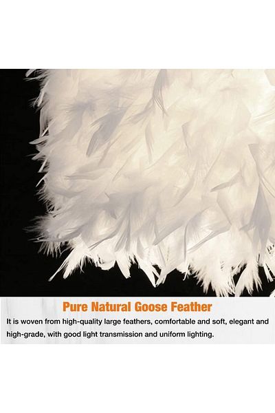COOYA White Feather Table Lamp,5W,Soft Light & Beautiful Appearance,for Living Rooms,Bedrooms,Studies