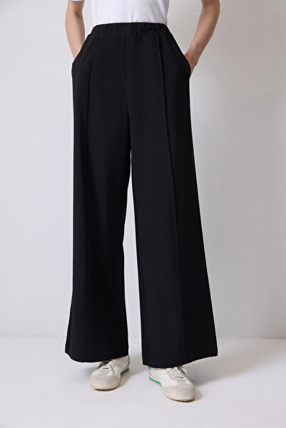 Touché Privé Ribbed Pants with Elastic Waist
