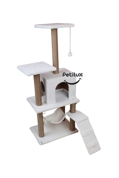 Petilux B-07 Luxury Cat Scratching Playhouse with Hammock and Nest