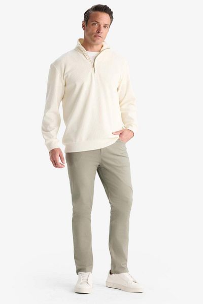 DeFacto Φούτερ Comfort Fit Half Zipper Waffle D7543AX25SP
